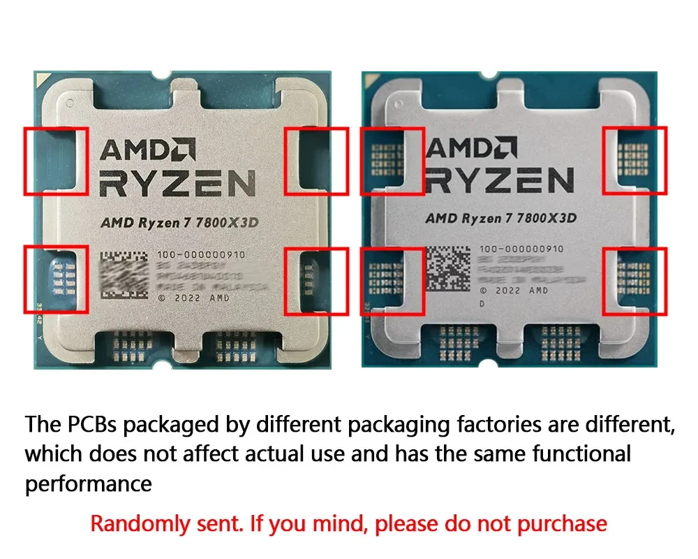 AMD Ryzen 7 7800X3D 8-Core 16-Thread B650 5NM 4.2GHz Socket AM5 L3=96M R7 7800X3D Processor 120W DDR5 No Fan
