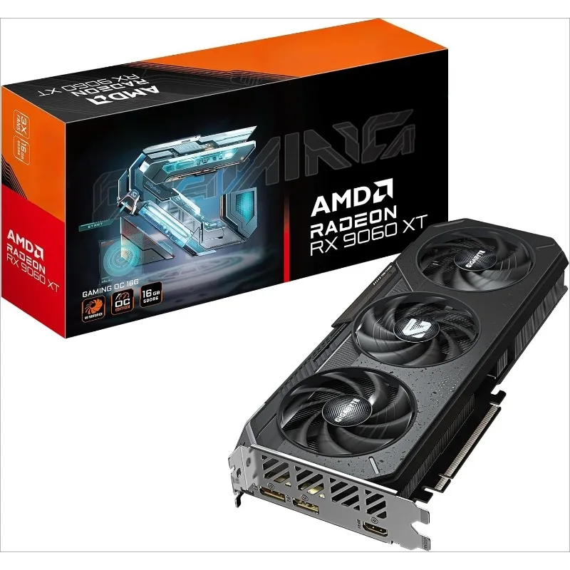 Radeon RX 9060 XT Gaming OC 16G Graphics Card, PCIe 5.0, 16GB GDDR6, GV-R9060XTGAMING OC-16GD Video Card