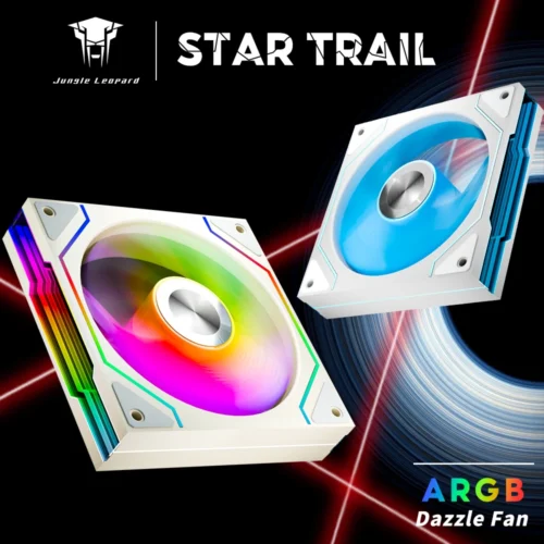 Jungle Leopard Star Trail 120mm ARGB CPU Fan - Infinity Mirror, 5V 3Pin Addressable RGB Cooling for Gaming PC