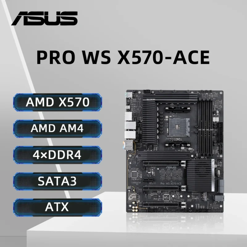 ASUS Pro WS X570-ACE Motherboard AMD X570 Support 5600G 5700X 5700X3D 5800x3D CPU 4xDDR4 128 GB M.2 HDMI PCIe 4.0 ATX AM4