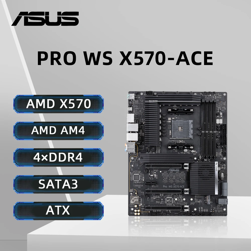 ASUS Pro WS X570-ACE Motherboard AMD X570 Support 5600G 5700X 5700X3D 5800x3D CPU 4xDDR4 128 GB M.2 HDMI PCIe 4.0 ATX AM4