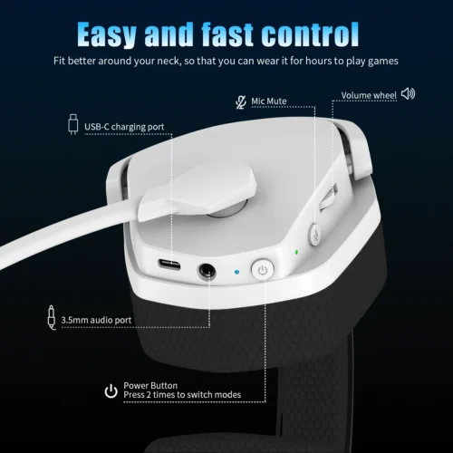 NUBWO G06 2.4G Dual Wireless Gaming Headset 5ms Low Latency 7.1 Surround ENC Mic For PC PS4 PS5 Gaming Bluetooth Headphones