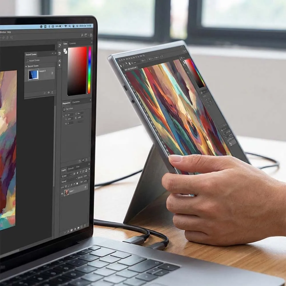 Portable 10.5 inch Monitor USB-C HDMI 100%sRGB VESA 1080 IPS LCD Screen Small Display with Speaker for PC Computer Windows