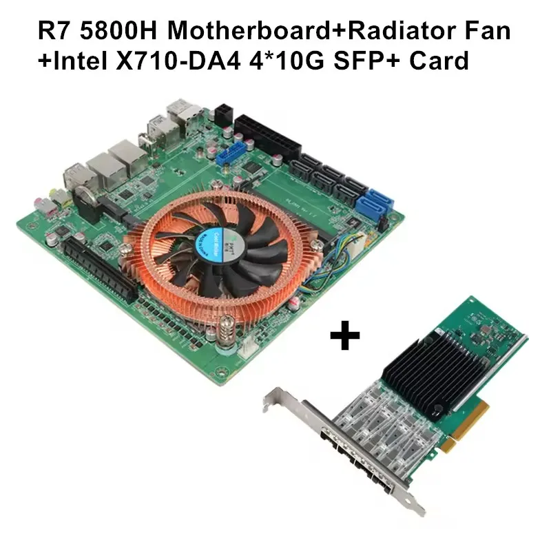 Topton AMD Ryzen 7 5800H 5825U 8-Bay NAS Firewall Motherboard 2*NVMe 8*SATA 2*2.5G LAN 2*DDR4 1*8XPCIE3.0 Gaming ITX Mainboard