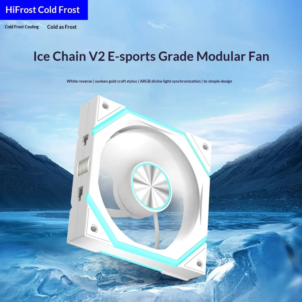Hifrost Ice Chain Modular 120mm ARGB PC Case Cooling Fans Wireless Thermostatic Sync Lighting For Gaming Chassis CPU Cooler