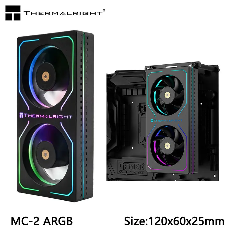 Thermalright MC-2 ARGB Computer Memory Cooler,Paired with high-performance dual fans, suitable for DDR/DDR2/DDR3/DDR4/DDR5