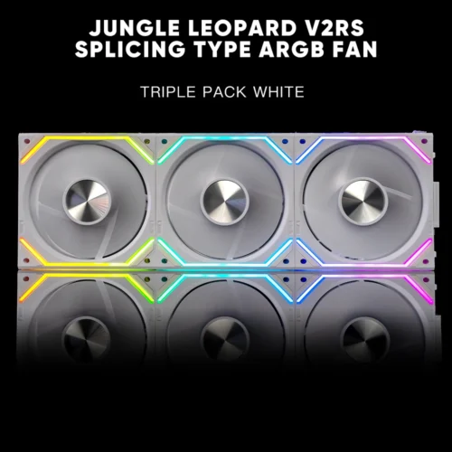 120mm ARGB Case Fan with Dual Side Infinity Mirror Cableless 360mm For Computer Water Cooler | Jungle Leopard Interstellar V2RS