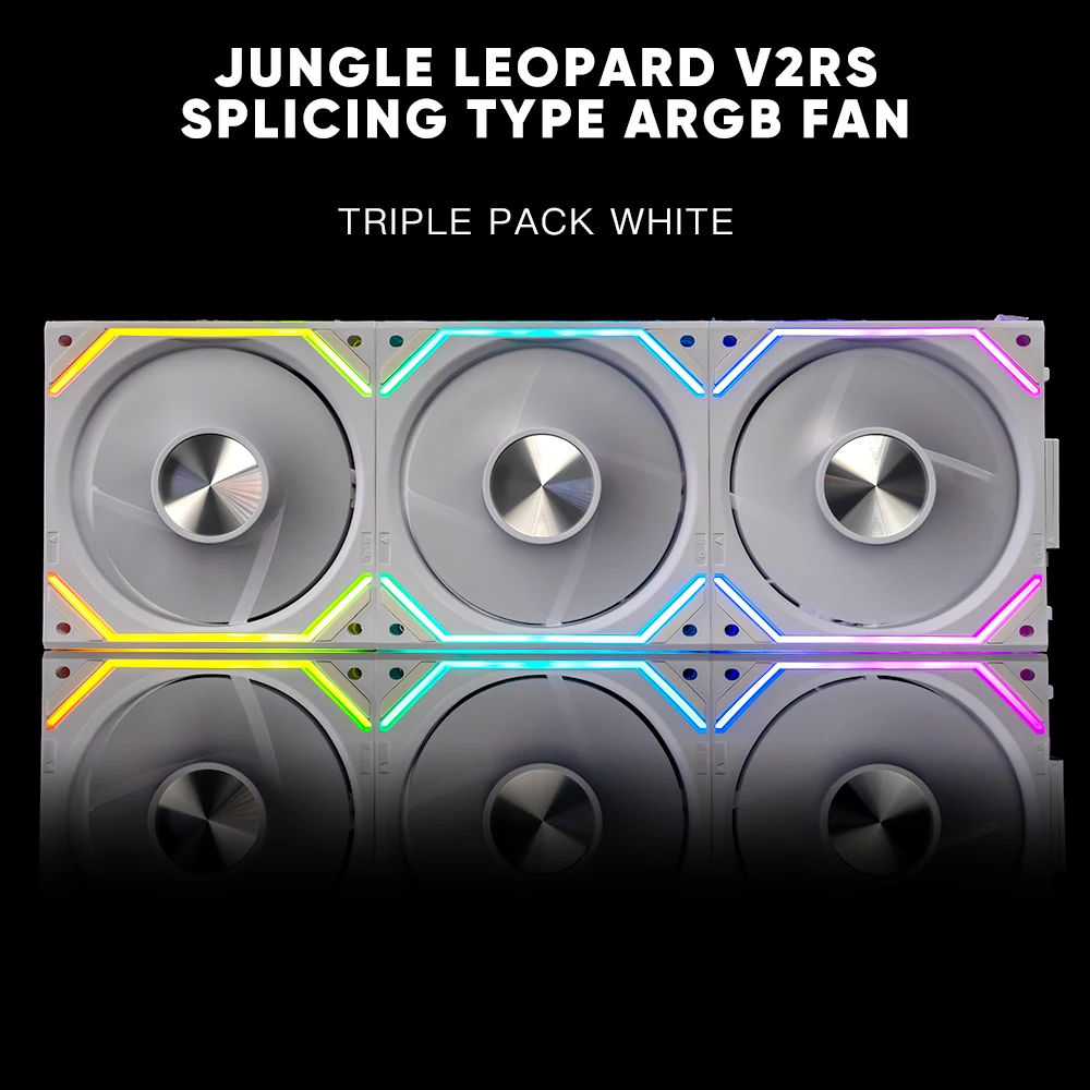 120mm ARGB Case Fan with Dual Side Infinity Mirror Cableless 360mm For Computer Water Cooler | Jungle Leopard Interstellar V2RS