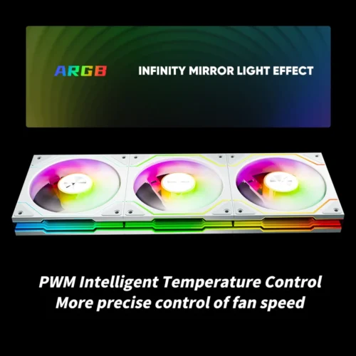 Jungle Leopard Star Trail 120mm ARGB CPU Fan - Infinity Mirror, 5V 3Pin Addressable RGB Cooling for Gaming PC