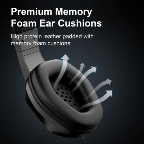 USB Wired Gaming Headset with LED Light Over-Ear Headphones for PC Laptop with Noise-Cancelling Mic 40mm Driver for Immersive
