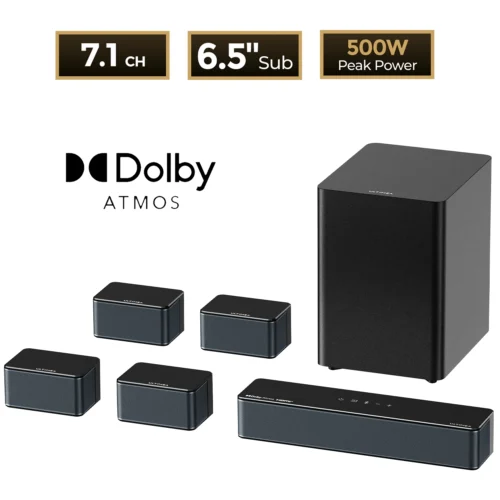 ULTIMEA 7.1 Surround Sound System Sound bar for TV with Dolby Atmos&APP Control, Home Cinema Bluetooth Speaker with Subwoofer