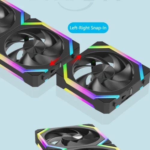 JUMPEAK CS120 ARGB Cooling Fan 240mm Modular Stackable Splicing PWM Silent 120mm RGB Fans For Gaming PC Case CPU Water Cooler