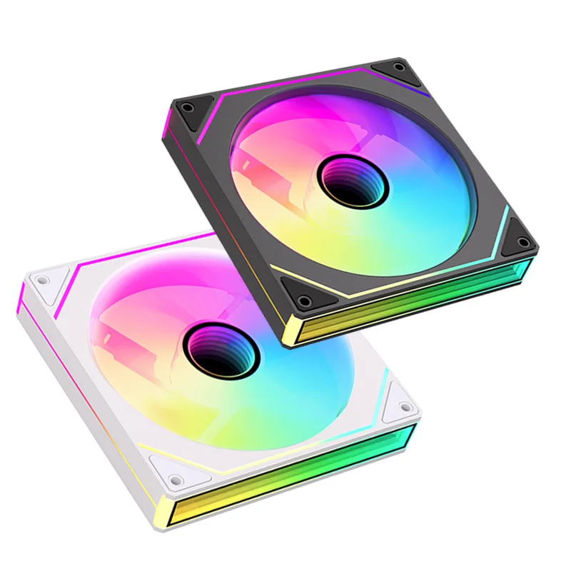 14cm ARGB Infinity Mirror PC Case Fan – 140mm Cooling Fan with PWM Silent Fan for Computer Case, CPU Cooler, Radiator