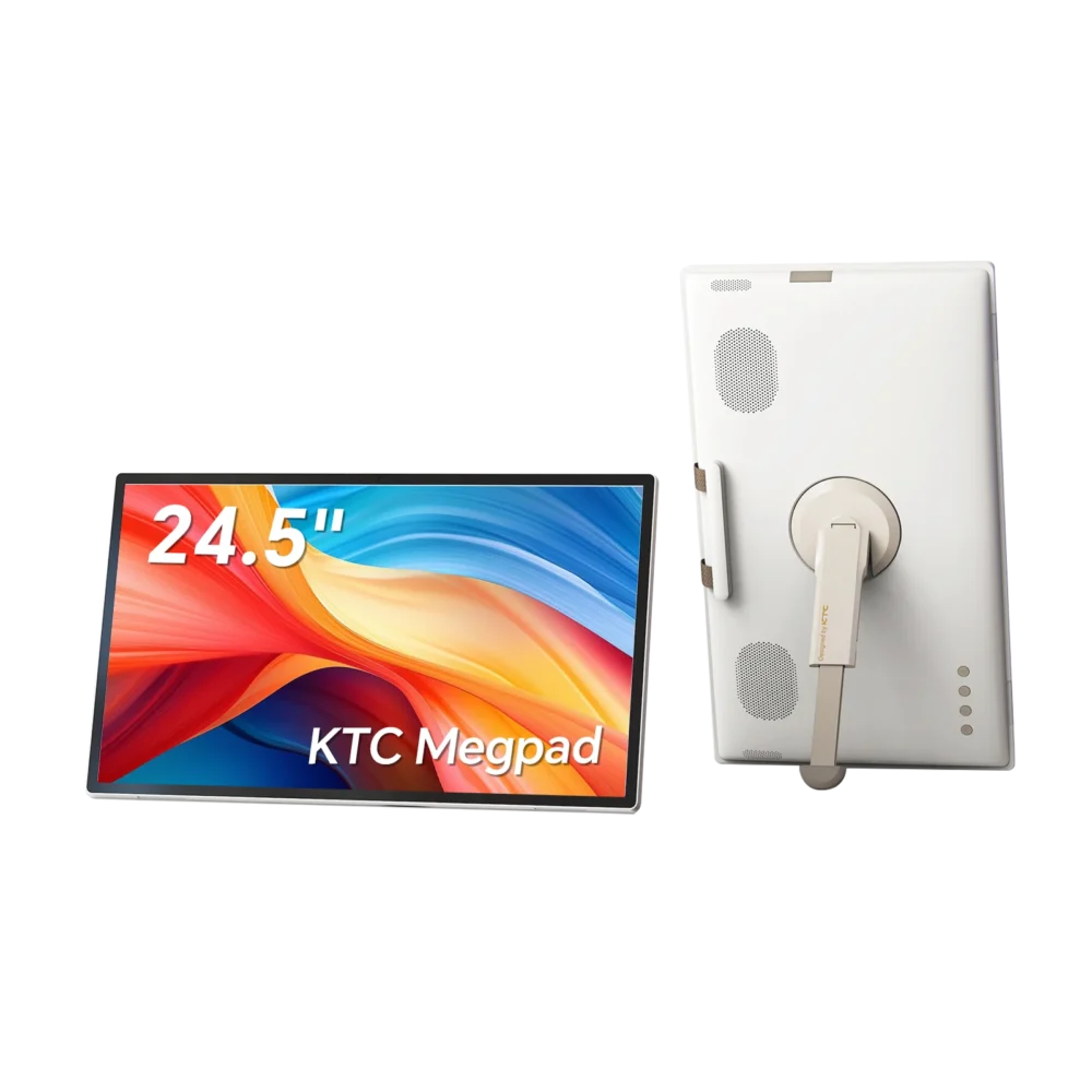 KTC 25 Inch MegPad Portable TV Touchscreen Monitor 1080p, Android 14 Google EDLA Certification with Camera