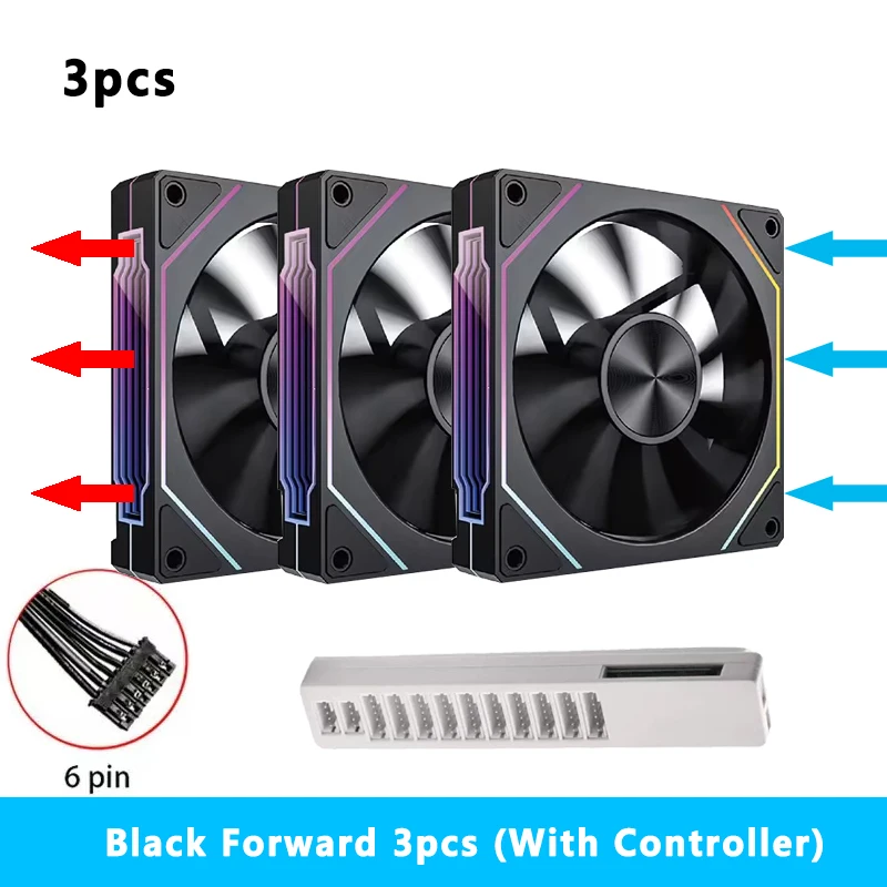 Prism 5 PRO 120mm Fan 6pin RGB Pc Case Ventiladores Computer Chassis Fan Water Cooler PC Gamer Cooling Kit Fan Ventilador