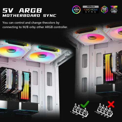 Prism 4 PRO ARGB Fan PC 120mm Computer Case Fan 4pin CPU Cooling Fans 3pin5v RGB