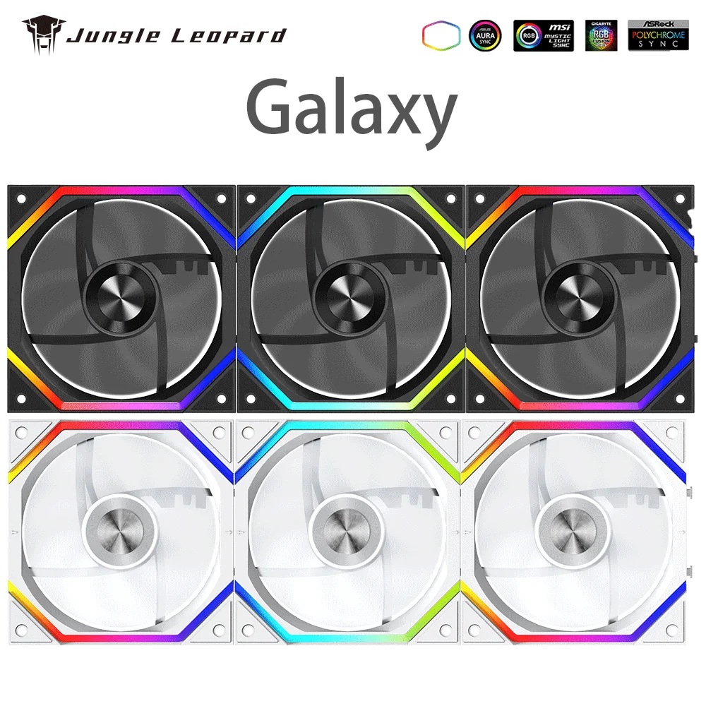 120mm ARGB Fan Infinity Mirror Design 5V 3PIN Aura Sync 4PIN PWM 800-2000RPM Cooler Fan Jungle Leopard Galaxy Prism XH