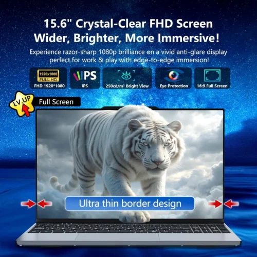 New Office Laptop Intel Core i9 9900 15.6 inch 4K HD Screen Windows 11 16GB RAM 1TB SSD Portable Slim Laptops PC Gamer Computer