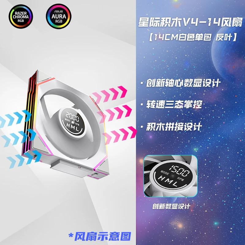 120mm ARGB Fan Daisy Chain 5V3pin ARGB Sync Water-Cooled Fan - Jungle Leopard Interstellar V4 1pc