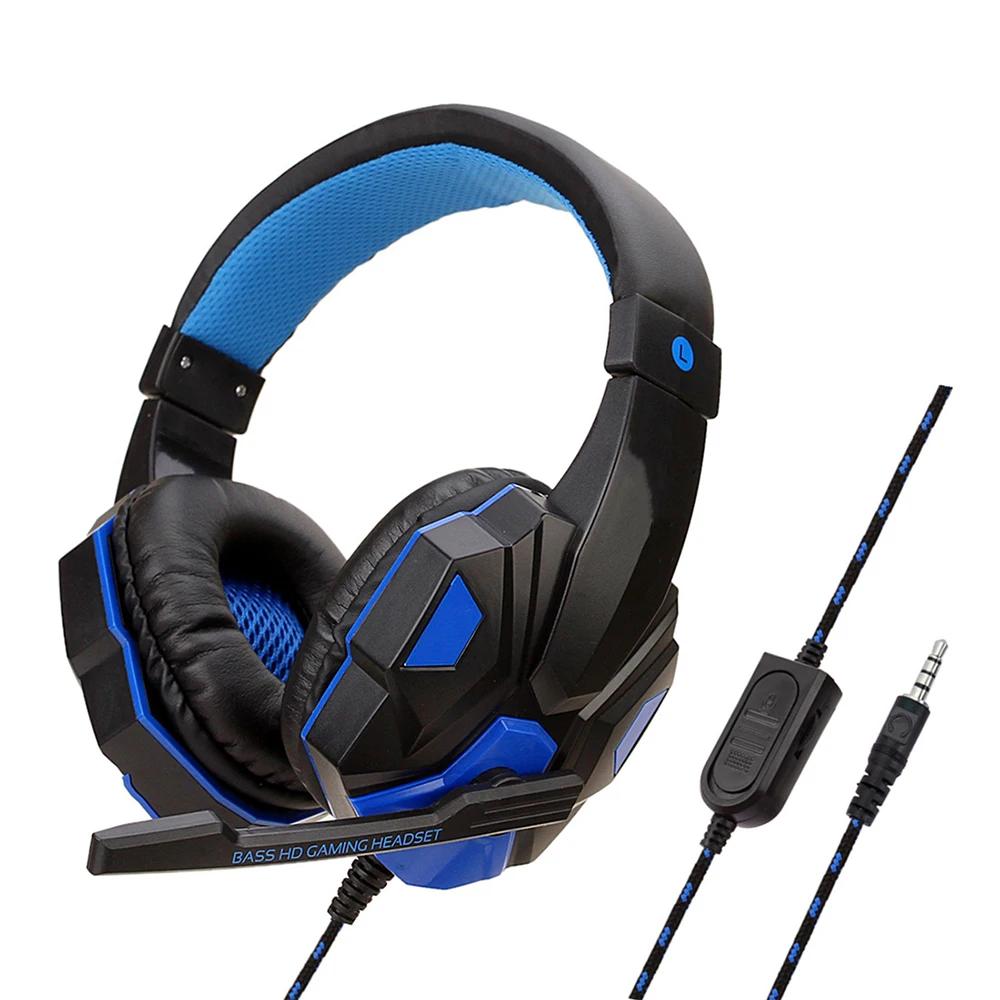 Gaming Headphones 3.5mm Wired PC Bass Stereo Gamer Headset Phone Laptop Earphone Helmet With Microphone For PS4 Xbox One Switch