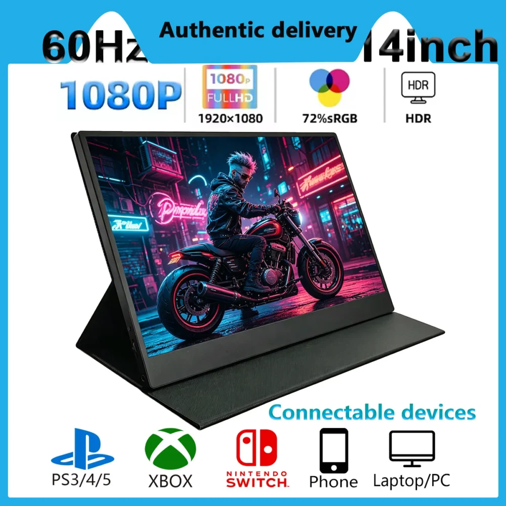 Touchable portable 14 inch monitor 60Hz 1200P split screen monitor suitable for Xbox phones laptops Switch PS4/5