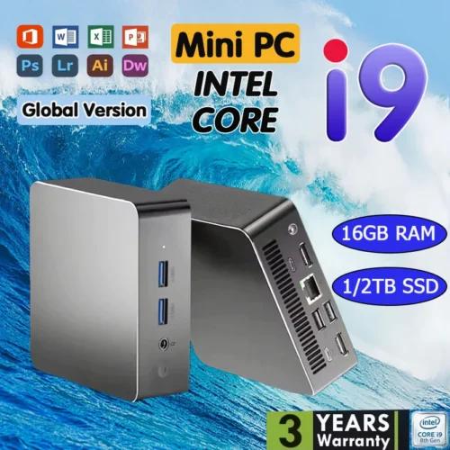 Intel Core i9-8950HK Brand New Mini PC 16GB RAM 1/2TB SSD Bluetooth 5.2 WiFi6 1000M Ethernet Windows 11 Gaming Office PC