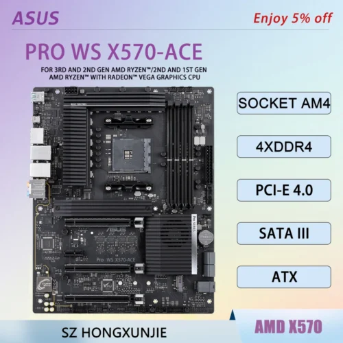 ASUS PRO WS X570-ACE AMD X570 AM4 Motherboard ATX For Ryzen 9/7/5 5950X 5800X 5600 CPU DDR4 M.2 USB2.0 Gaming Mainboard