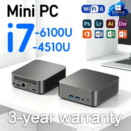 【3 year warranty】 MINI PC Windows 11 Core i7 4510U i3 6100U 16GB RAM 1TB SSD BT5.2 Gaming office study computer gamer desktop