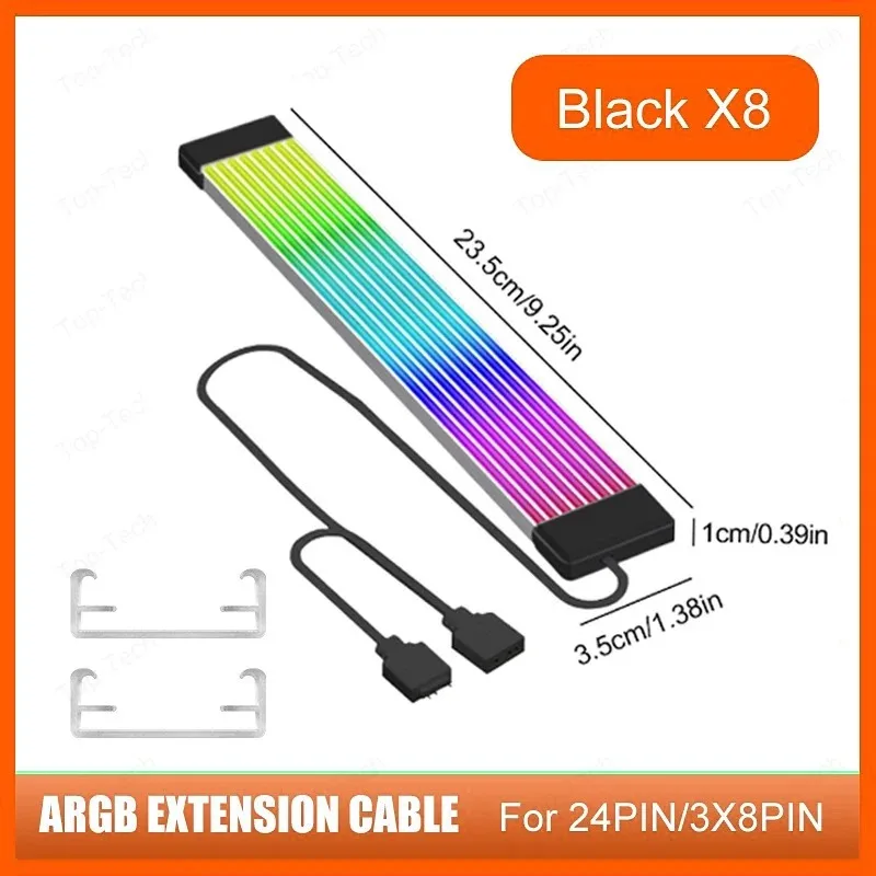 PC RGB Light Strip Suitable For Computer Power Supply ATX 24PIN GPU Video Card Cables And Case for 6Pin 8Pin 12Pin 16Pin 24Pin