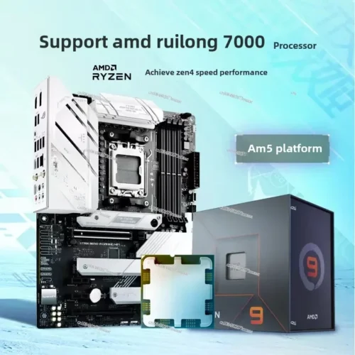 AMD Ryzen R7 7800X3D 7700 9700X Loose CPU Main Board Set B850 MSI B650M