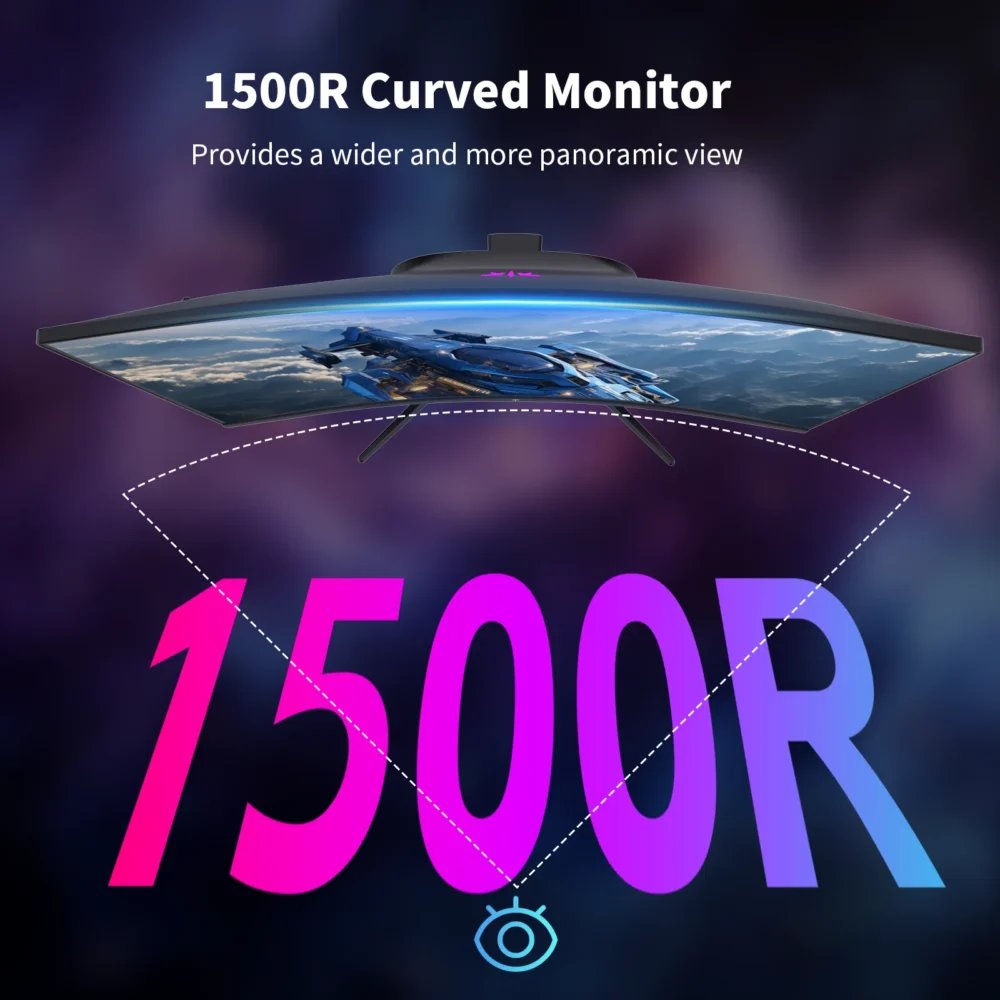 KTC H27S5C 27" Curved Gaming Monitor, 1440P QHD 144Hz 120Hz Monitor 1500R HVA Panel, HDR400, Adaptive Sync, 400nits