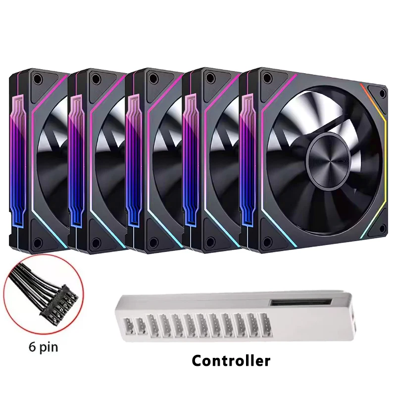 Prism 5 PRO 120mm Fan 6pin RGB Pc Case Ventiladores Computer Chassis Fan Water Cooler PC Gamer Cooling Kit Fan Ventilador