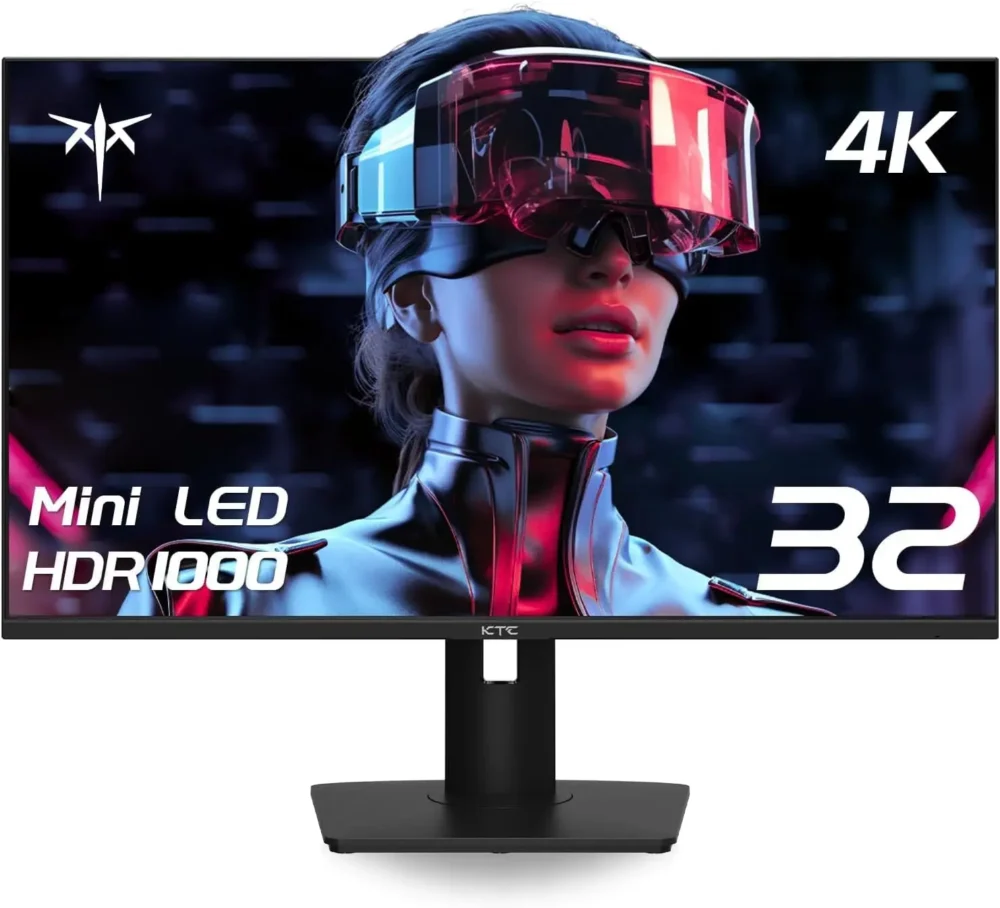 KTC 32 Inch 4K Mini LED Monitor, Fast IPS, HDR1000 144Hz 1ms MPRT Gaming Monitor,Type-C 45W