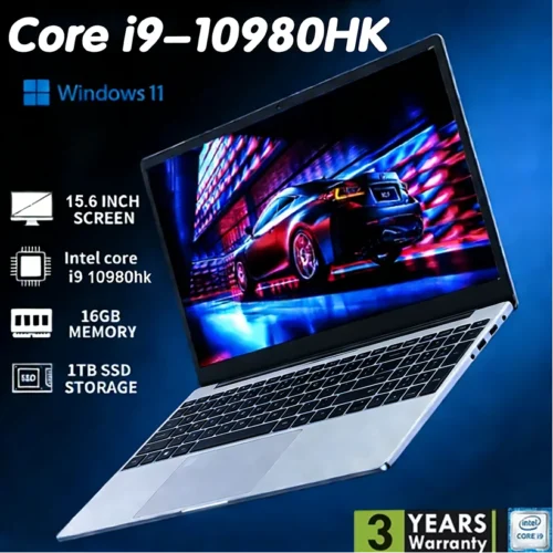 2026 Brand New Intel i9-10980HK 15.6 Inch Backlit Fingerprint Unlock Laptop Windows 11 Office Study NoteBook Gaming Computer PC