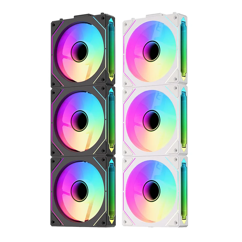 Coolcirc DL-1 120mm PC Case Fan 800-2000rpm PWM Hydro Bearing Silent 5V3Pin ARGB Water Cooler Magic Cableless Cooling Ventilator