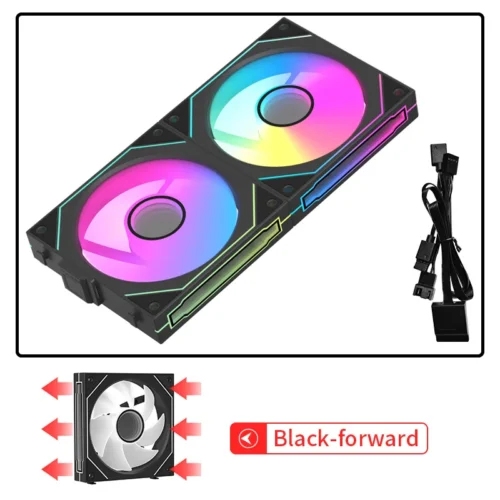 Coolcirc Cableless PC Case Fan 12V/4Pin PWM 800-1800RPM Silent 5V/3Pin ARGB Triple Pack 120mm Ventilator Use for Water Cooling