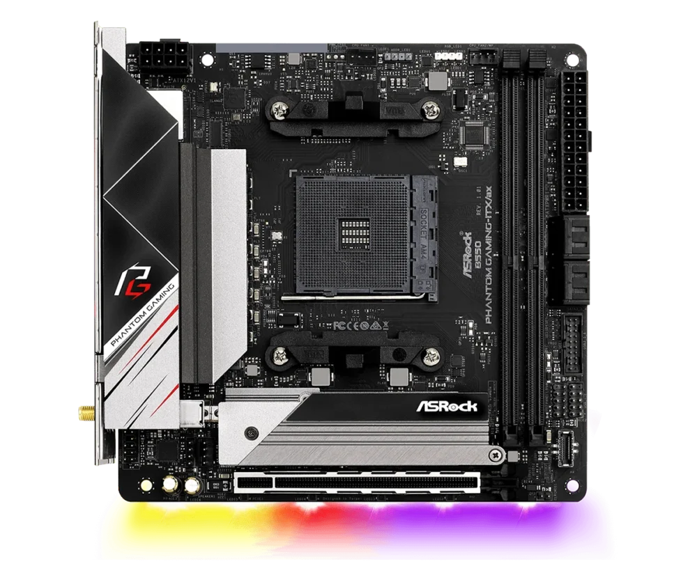 B550 Motherboard AM4 ASROCK B550 PHANTOM GAMING-ITX/AX Support CPU Ryzen 5 5600X 5600 7 5800X 9 5900X DDR4 M.2 Mini-ITXplaca mãe