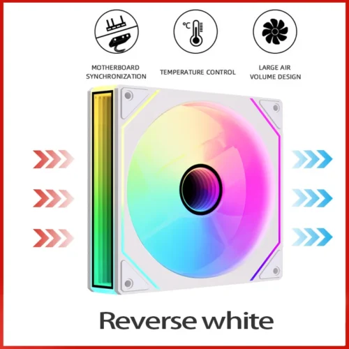 14cm ARGB Infinity Mirror PC Case Fan – 140mm Cooling Fan with PWM Silent Fan for Computer Case, CPU Cooler, Radiator