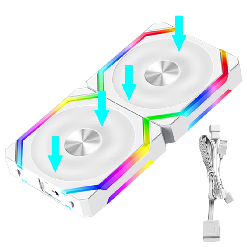 JUMPEAK CS120 ARGB Cooling Fan 240mm Modular Stackable Splicing PWM Silent 120mm RGB Fans For Gaming PC Case CPU Water Cooler