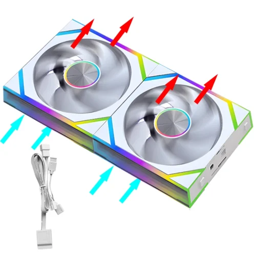 JUMPEAK DS120 Face-Changing ARGB Cooling Fan 360mm 240mm Modular Stackable Splicing 120mm RGB Fans For Gaming PC Case CPU Cooler
