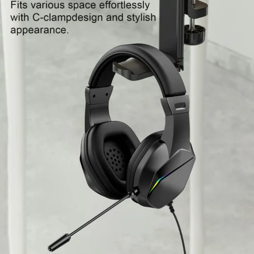 USB Wired Gaming Headset with LED Light Over-Ear Headphones for PC Laptop with Noise-Cancelling Mic 40mm Driver for Immersive