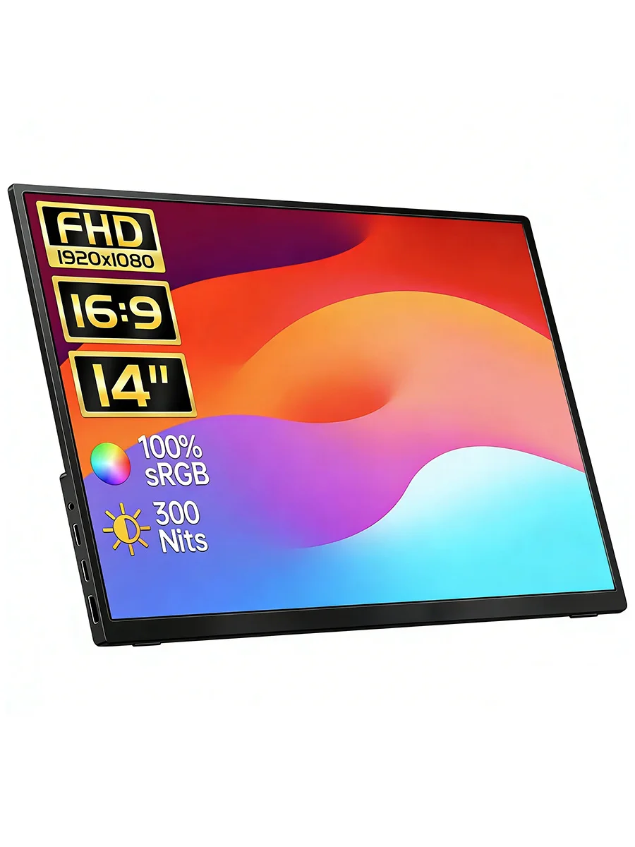 Touchable portable 14 inch monitor 60Hz 1200P split screen monitor suitable for Xbox phones laptops Switch PS4/5