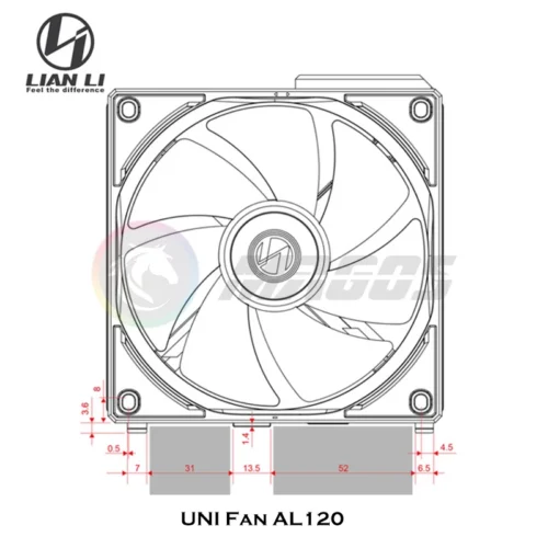 Lian Li UNI Fan AL120 ARGB Cableless Fan Support L-Connect 3 PWM Silent Low Noise High RPM MB SYNC/Controller, V1 Triple Pack