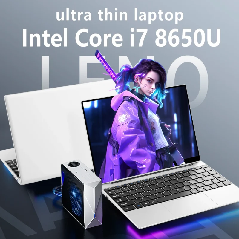LENO 14.1" Portable Laptop Computer Intel Core i7 8650U  Windows 11 Pro 32GB DDR4 1TB 512GB 2TB SSD Notebook PC Gaming Laptops