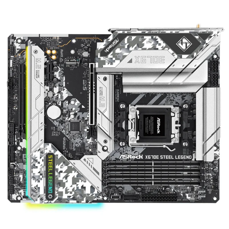 ASROCK X670E STEEL LEGEND AMD AM5 DDR5 motherboard X670 CPU Ryzen 7 7800X3D 9 7950X3D 7900X3D 5 7600X 9600X PCIe 5.0 M.2 ATX