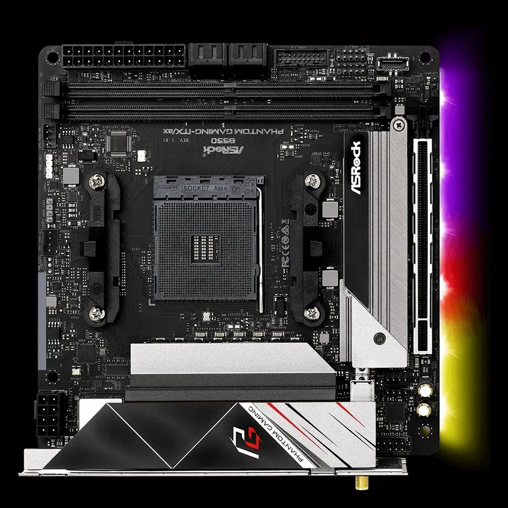 B550 Motherboard AM4 ASROCK B550 PHANTOM GAMING-ITX/AX Support CPU Ryzen 5 5600X 5600 7 5800X 9 5900X DDR4 M.2 Mini-ITXplaca mãe