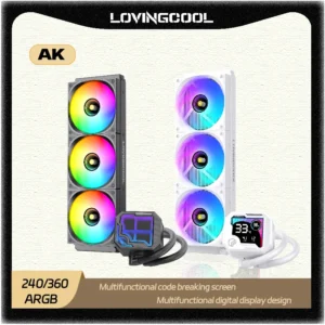 LOVINGCOOL AK water cooler 240mm 360mm broken code screen dynamic digital display liquid cooler ARGB Abyss Mirror Cold radiator