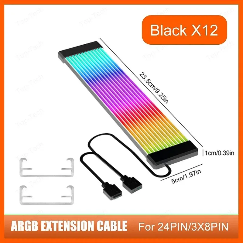 PC RGB Light Strip Suitable For Computer Power Supply ATX 24PIN GPU Video Card Cables And Case for 6Pin 8Pin 12Pin 16Pin 24Pin