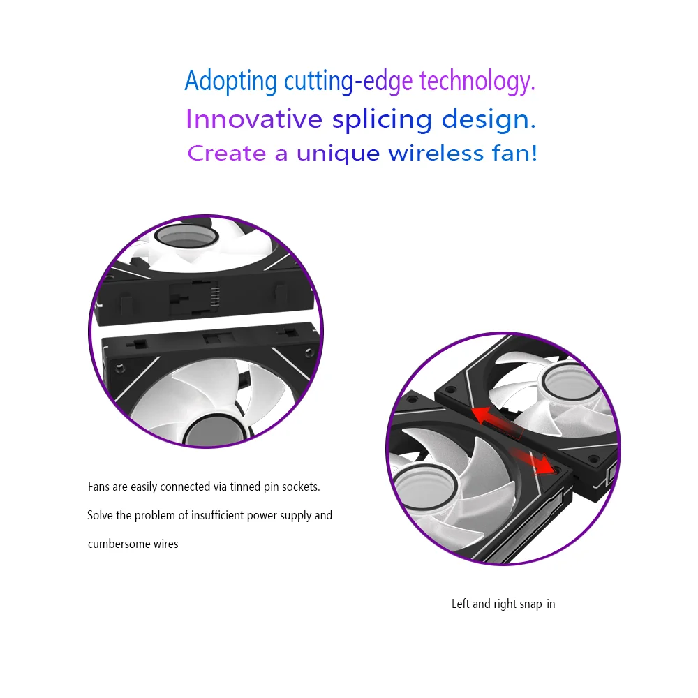 PC case fan 120mm ARGB mirror cycling lighting effect CPU cooling fan 4-pin PWM 58.36CFM fan for computer water cooling