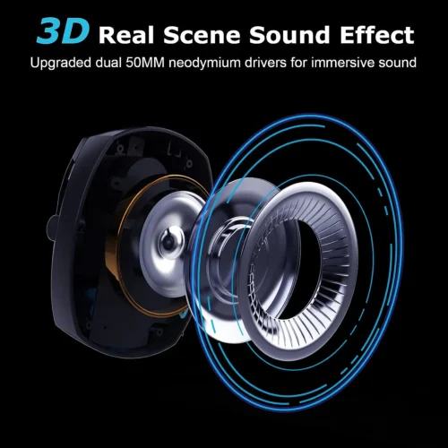 Gaming Headset with Detachable Noise Cancelling Microphone,2.4G Bluetooth-USB-3.5mm Wired Jack 3 Modes for Multi-device